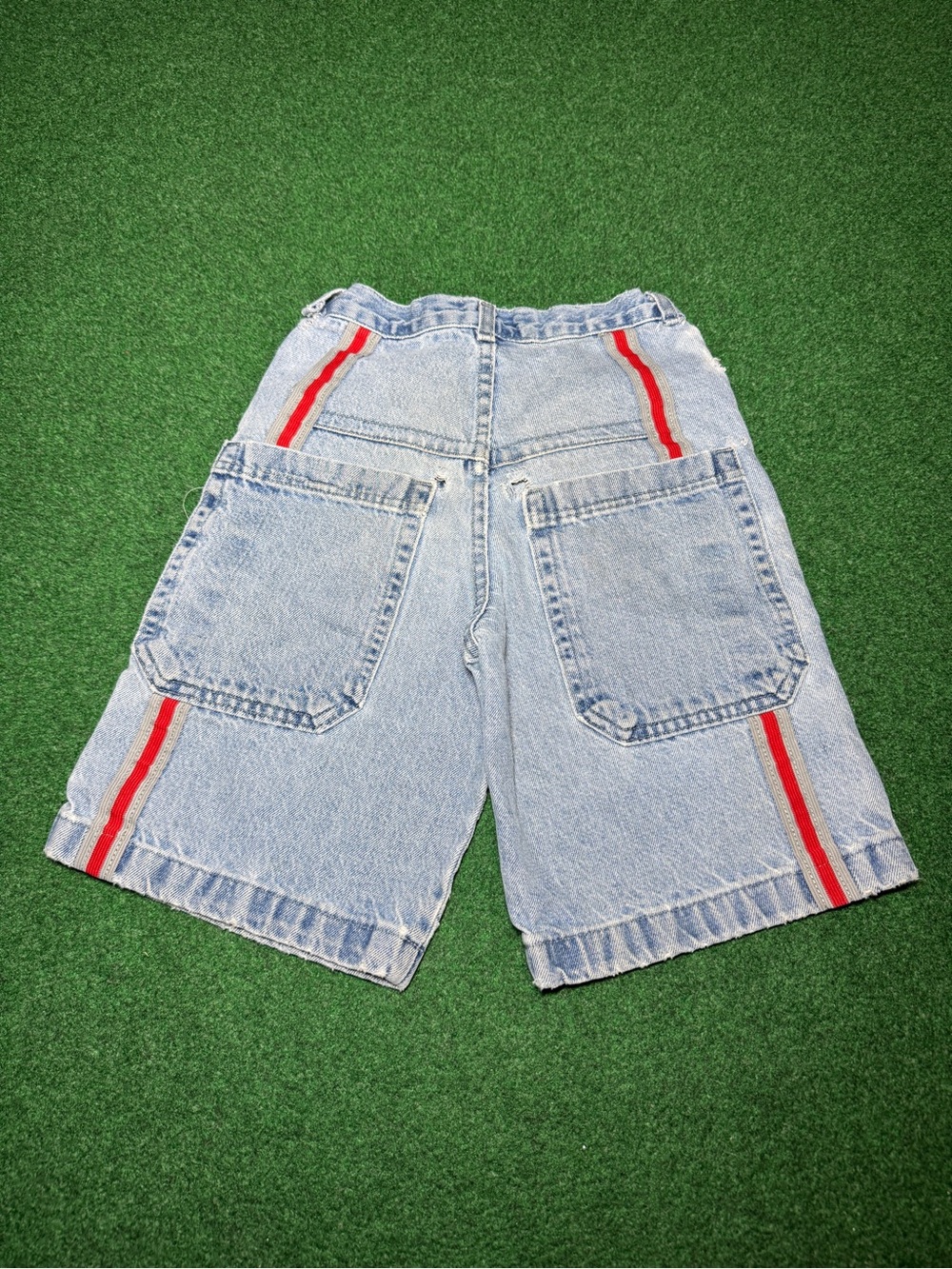 Vintage 90s JNCO Style Baggy Skater Shorts, Denim Jean Jorts Utility Size 10 22”